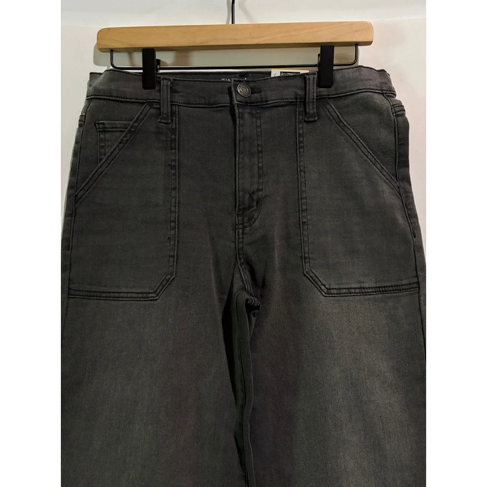 Time and Tru High Rise Wide Leg Jeans Black 12 Grunge Retro Streetwear Casual